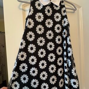 Knitworks Black and White A-Line Dress with Peter Pan Collar
